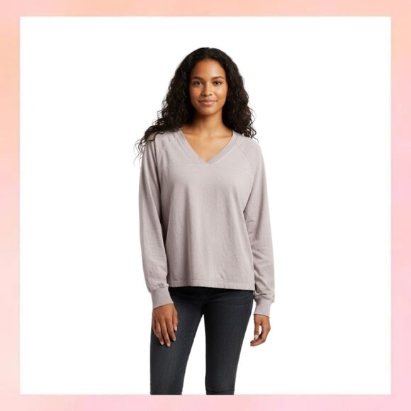 NWT PINK Victoria’s Secret V-Neck Football Tee Long Sleeve T-Shirt S/P - Picture 1 of 5